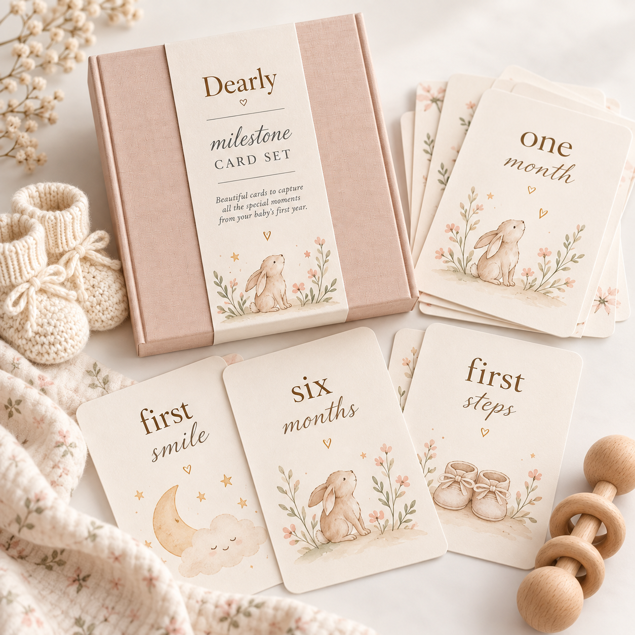Dearly baby milestone cards
